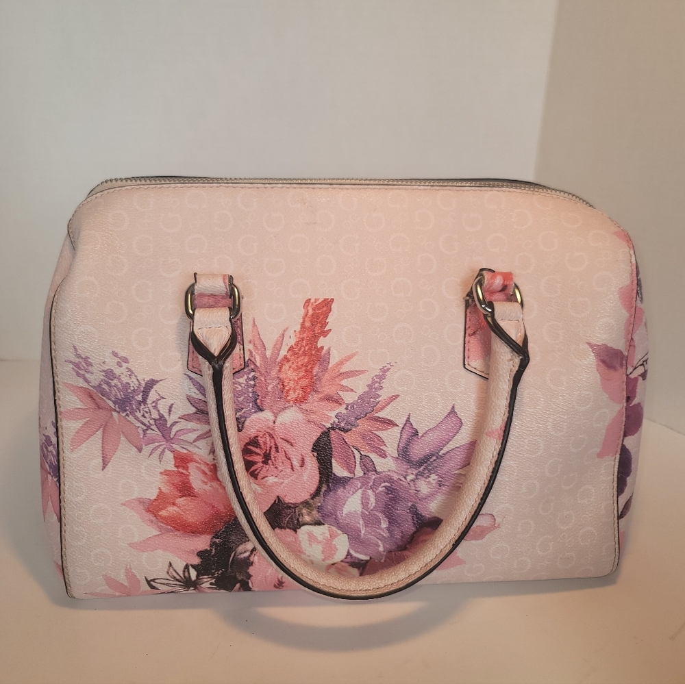 Vintage Guess Floral Print Satchel Handbag - Picture 4 of 11